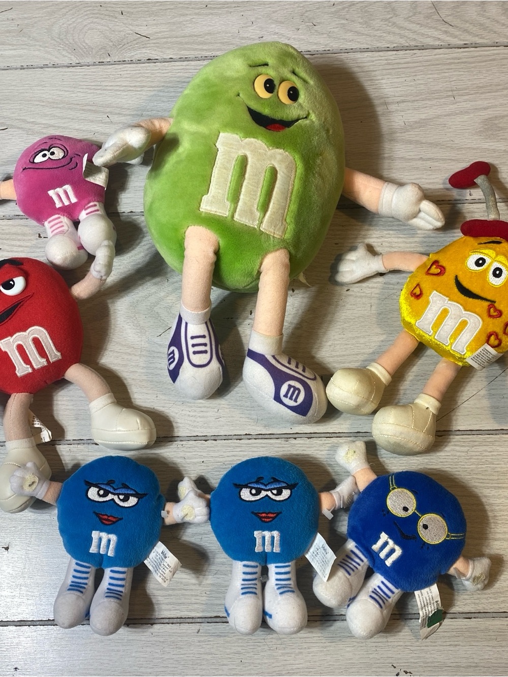 Lot of 7 Vintage M&M Plushes Multicolor